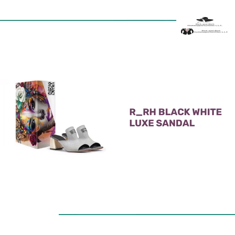 R_RH Black White Luxe Sandal by@Outfy