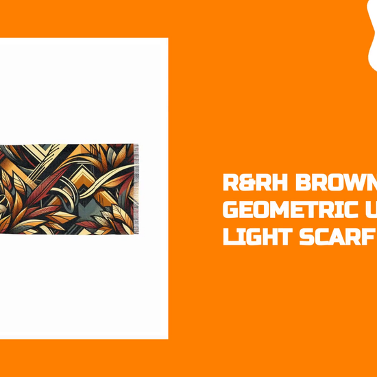 R&amp;RH Brown Geometric Unisex Light Scarf by@Outfy