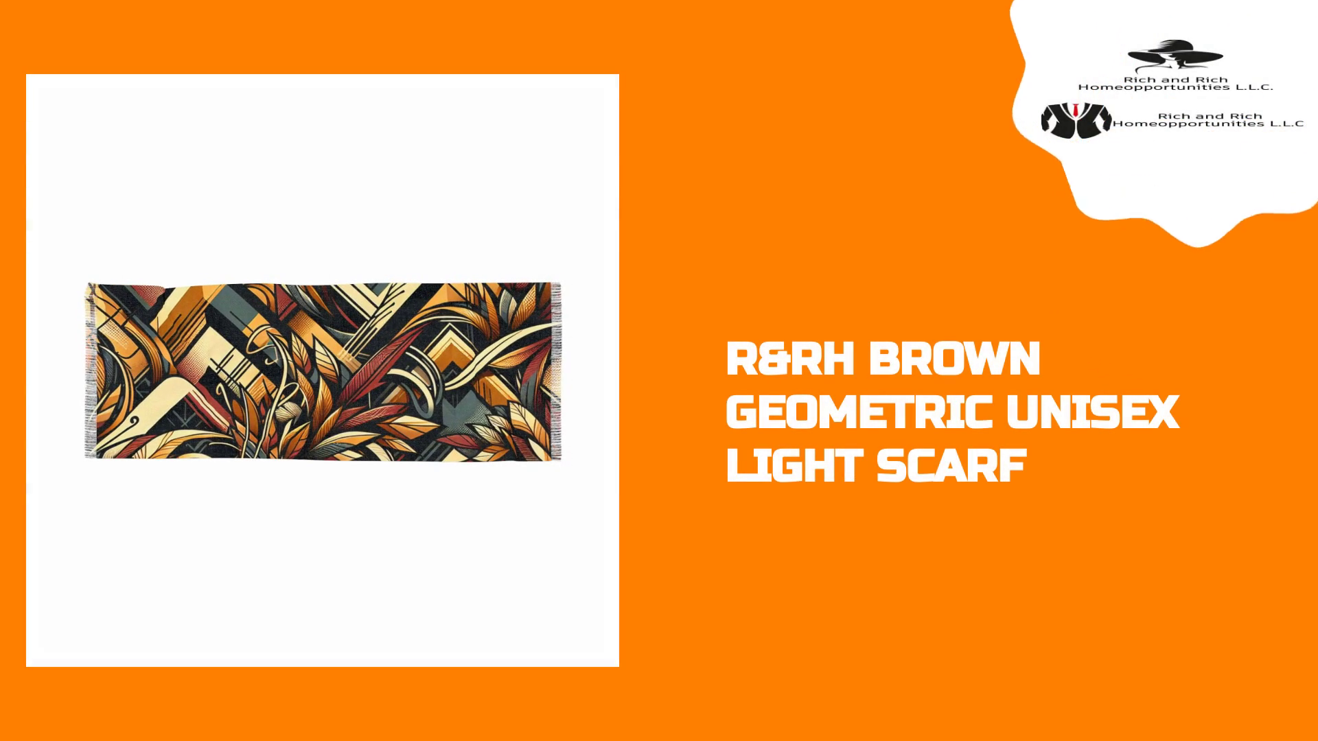 R&amp;RH Brown Geometric Unisex Light Scarf by@Outfy