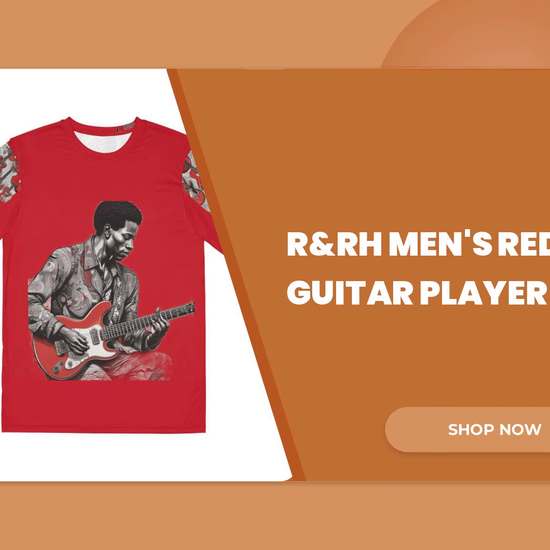 R&amp;RH Men&#039;s Red Guitar Player by@Outfy