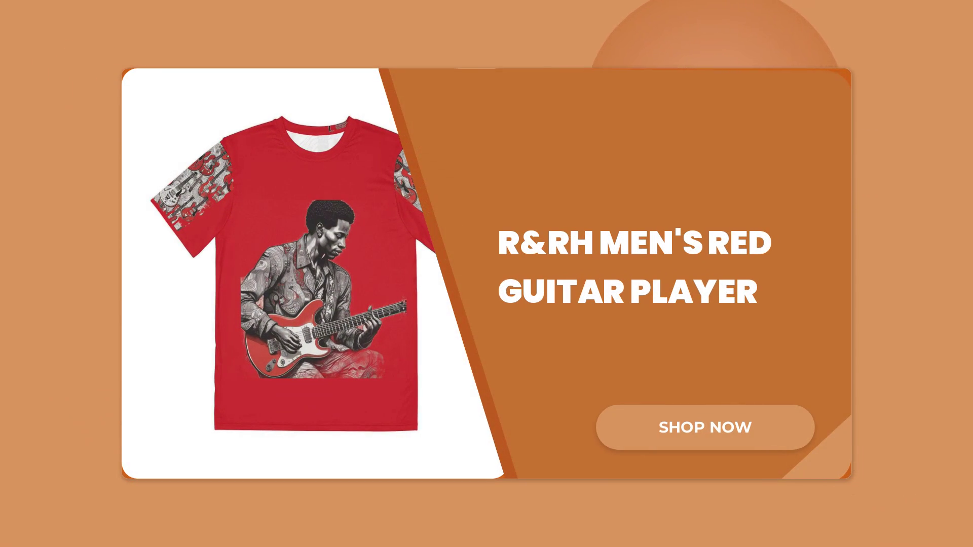 R&amp;RH Men&#039;s Red Guitar Player by@Outfy