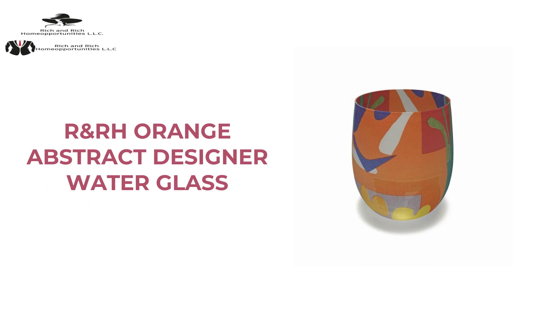 R&amp;RH Orange Abstract Designer Water Glass by@Outfy