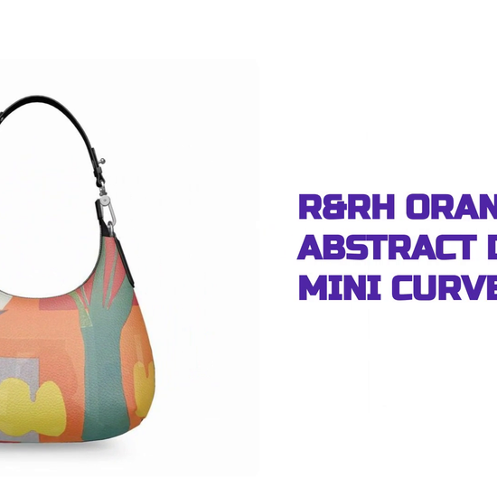 R&amp;RH Orange Abstract Designer Mini Curve Bag by@Outfy