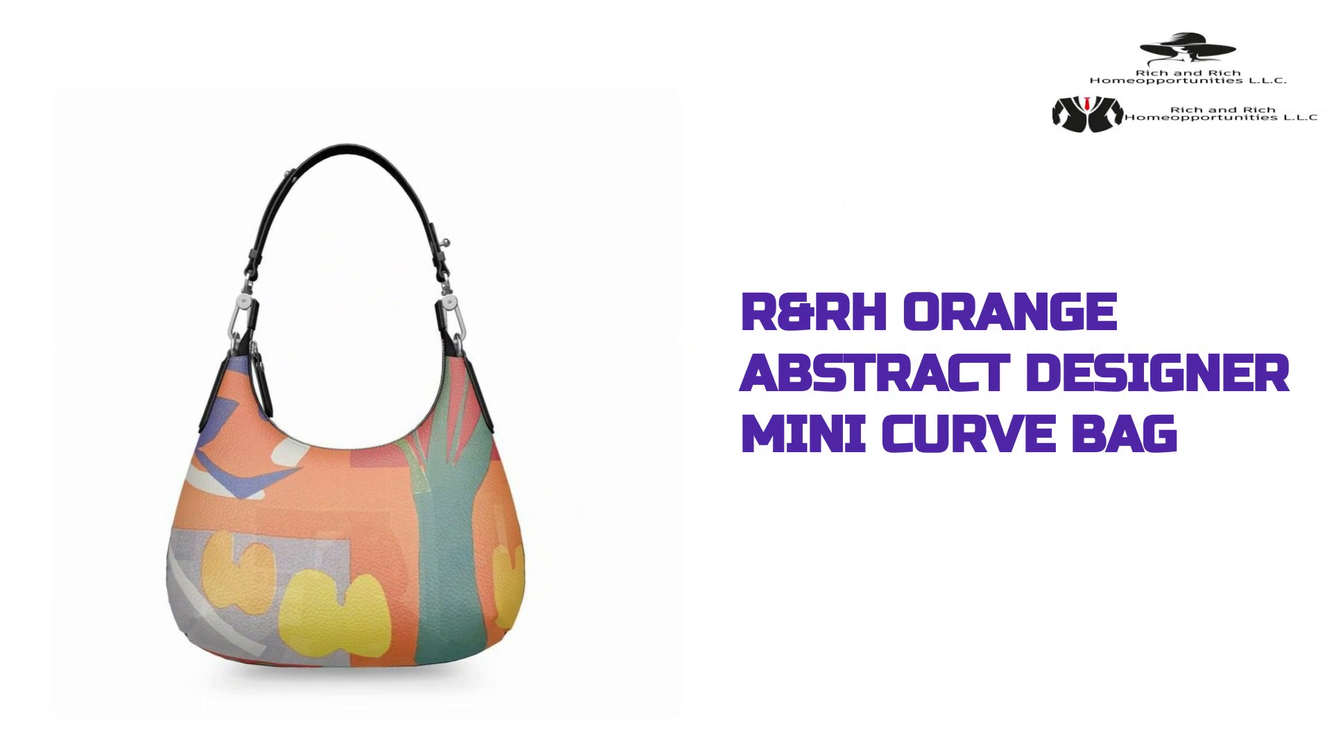 R&amp;RH Orange Abstract Designer Mini Curve Bag by@Outfy