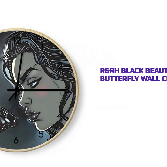 R&amp;RH Black Beautiful Artistic Butterfly Wall Clock by@Outfy