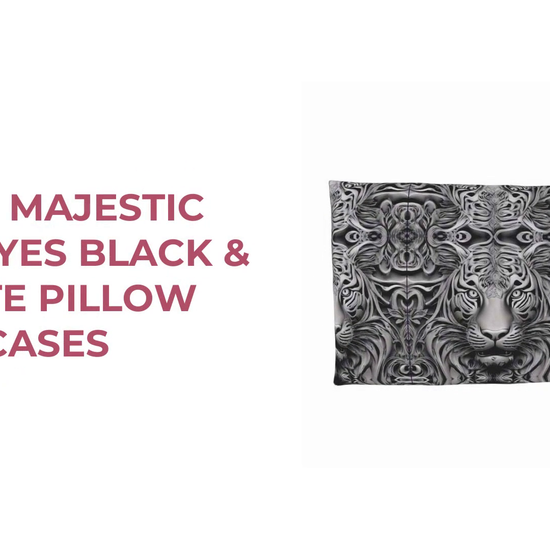 R&amp;RH Majestic Tiger Eyes Black &amp; White Pillow Cases by@Outfy