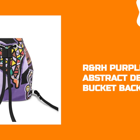 R&amp;RH Purple Abstract Designer Bucket Backpack by@Outfy