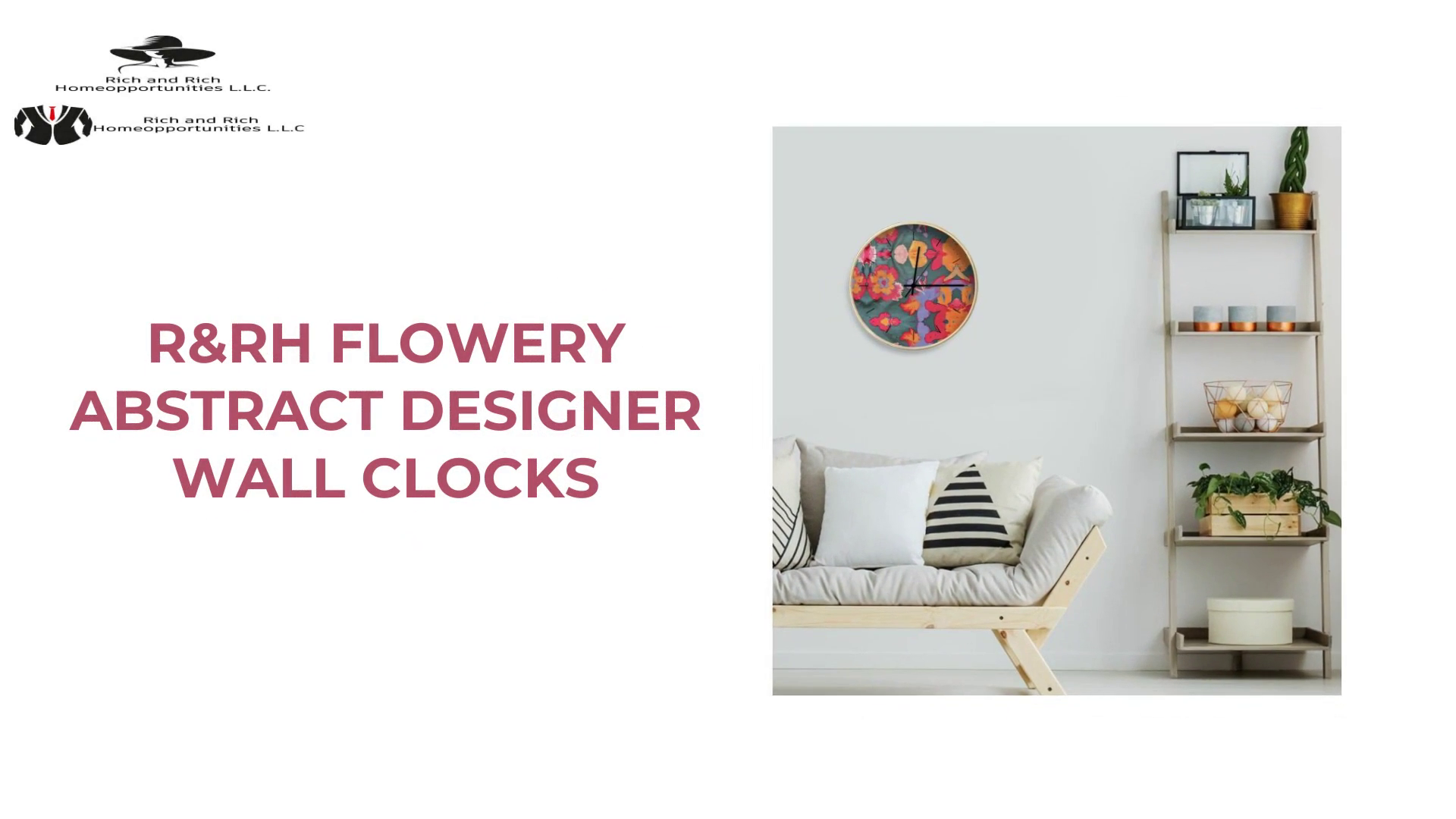 R&amp;RH Flowery Abstract Designer Wall Clocks by@Outfy