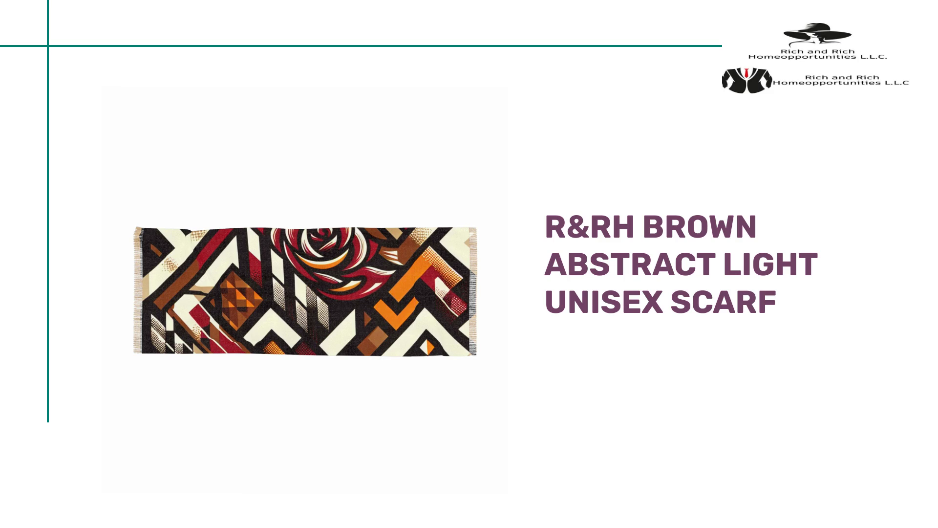 R&amp;RH Brown Abstract Light Unisex Scarf by@Outfy