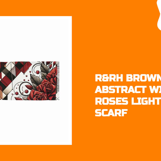 R&RH Brown Abstract With Roses Light Unisex Scarf by@Outfy