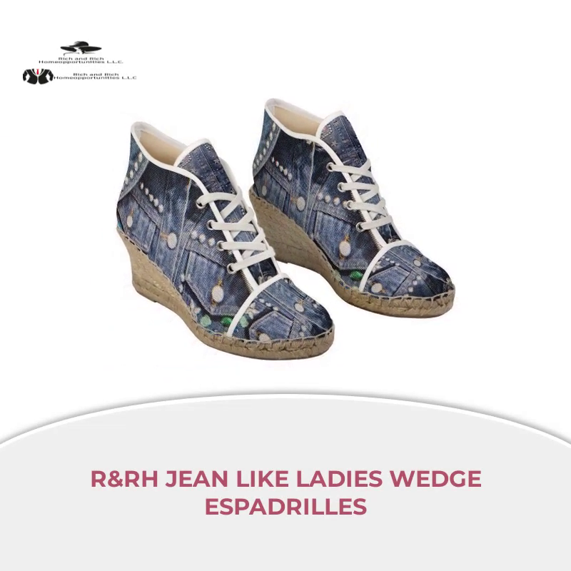 R&amp;RH Jean Like Ladies Wedge Espadrilles by@Outfy