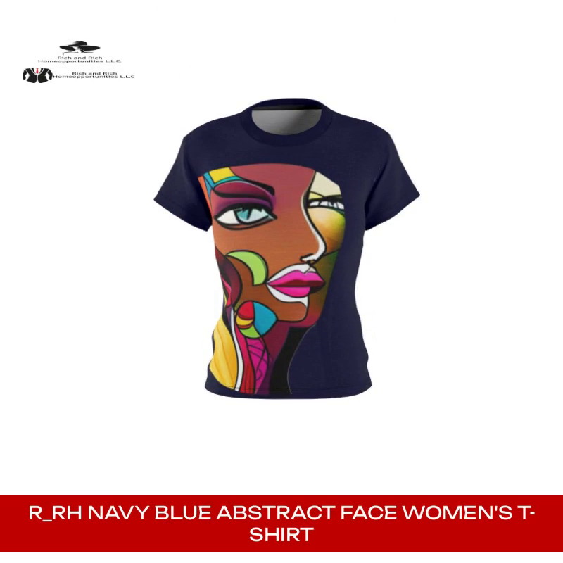 R_RH Navy Blue Abstract Face Women&#039;s T-shirt by@Outfy