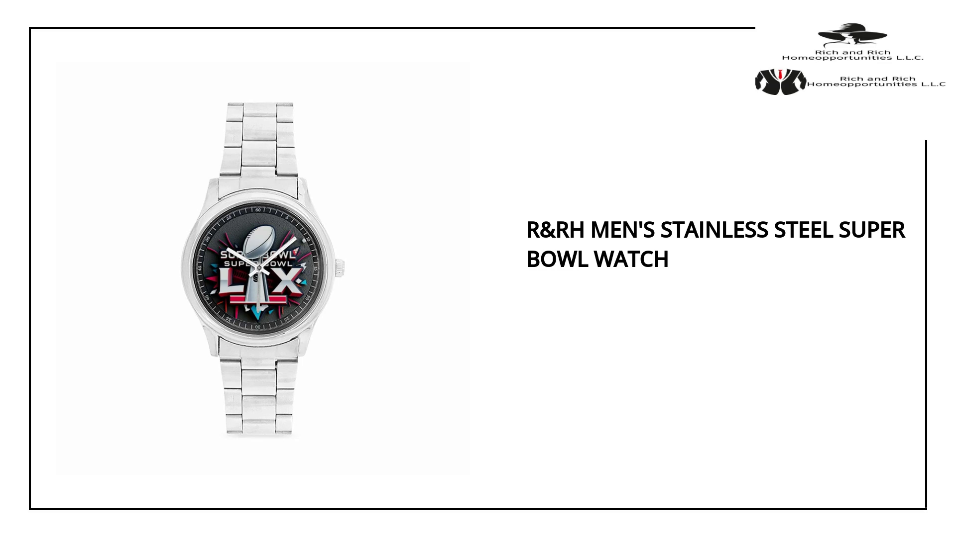 R&amp;RH Men&#039;s Stainless Steel Super Bowl Watch by@Outfy