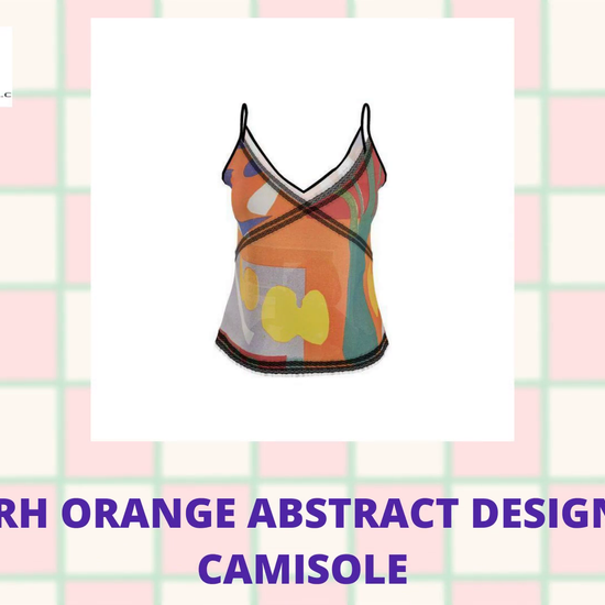 R&amp;RH Orange Abstract Designer Camisole by@Outfy