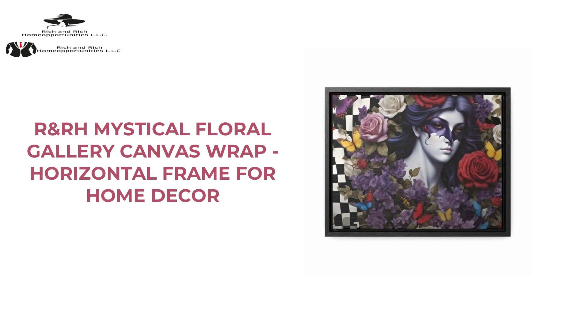 R&amp;RH Mystical Floral Gallery Canvas Wrap - Horizontal Frame for Home Decor by@Outfy