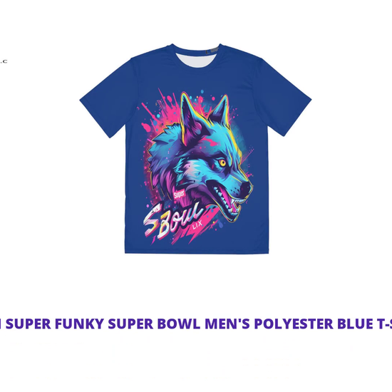 R&amp;RH Super Funky Super Bowl Men&#039;s Polyester Blue T-Shirt by@Outfy