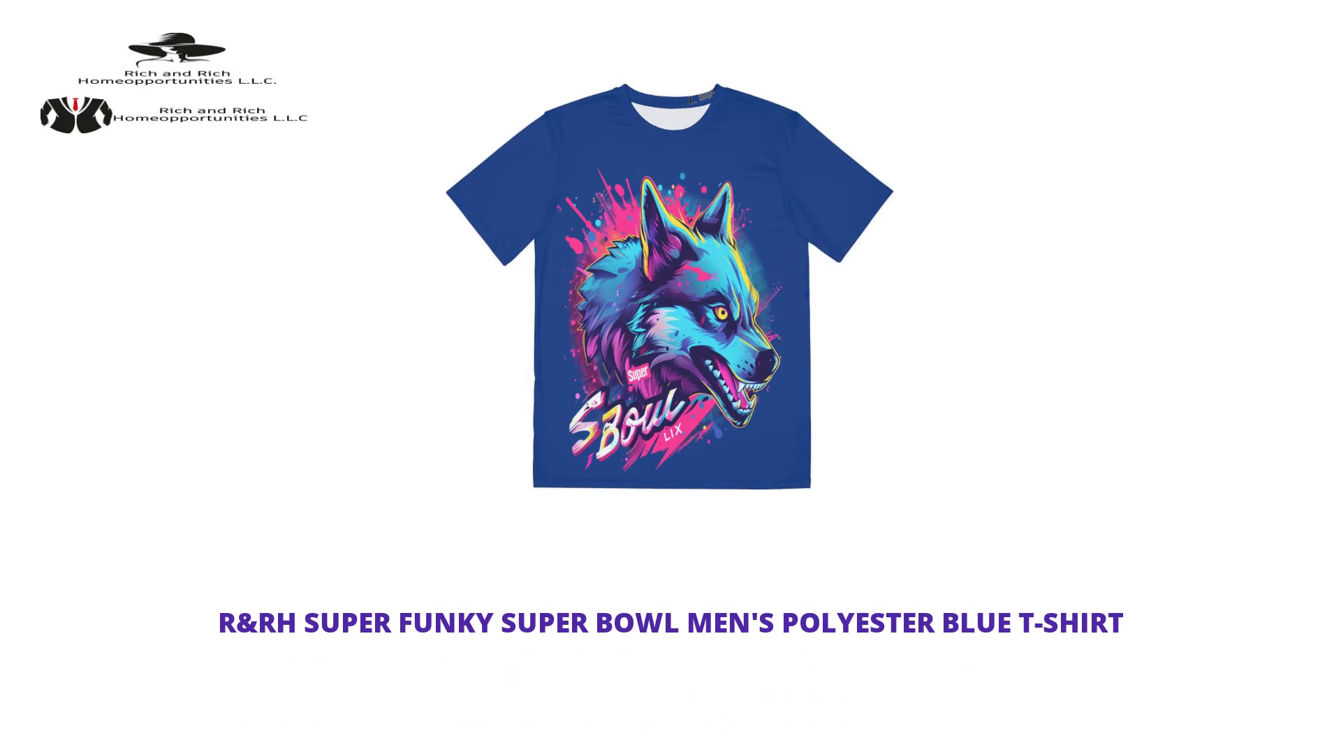 R&amp;RH Super Funky Super Bowl Men&#039;s Polyester Blue T-Shirt by@Outfy