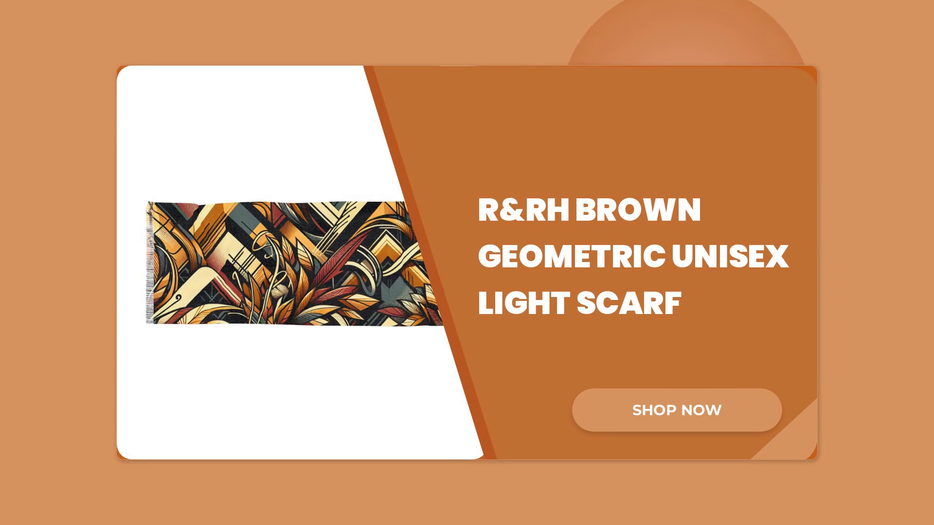 R&amp;RH Brown Geometric Unisex Light Scarf by@Outfy