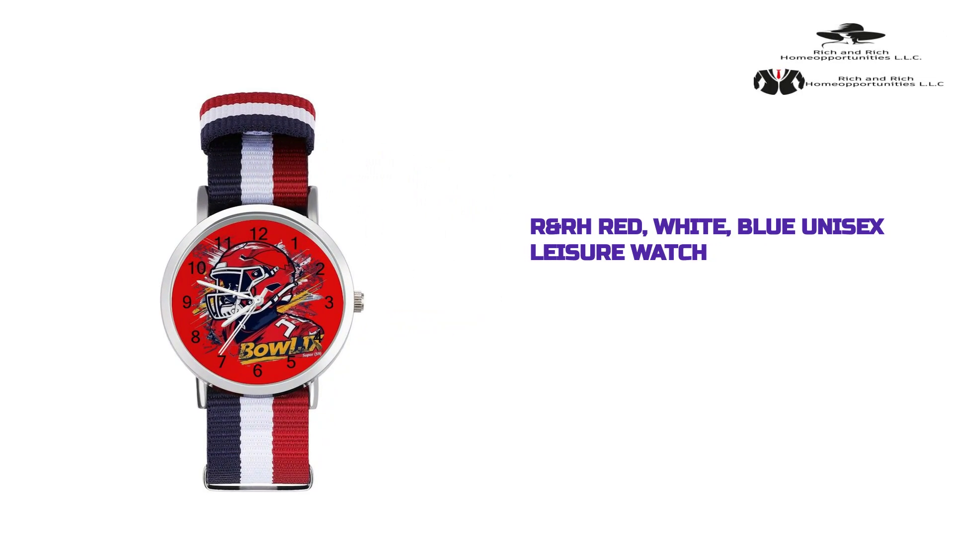 R&amp;RH Red, White, Blue Unisex leisure Watch by@Outfy