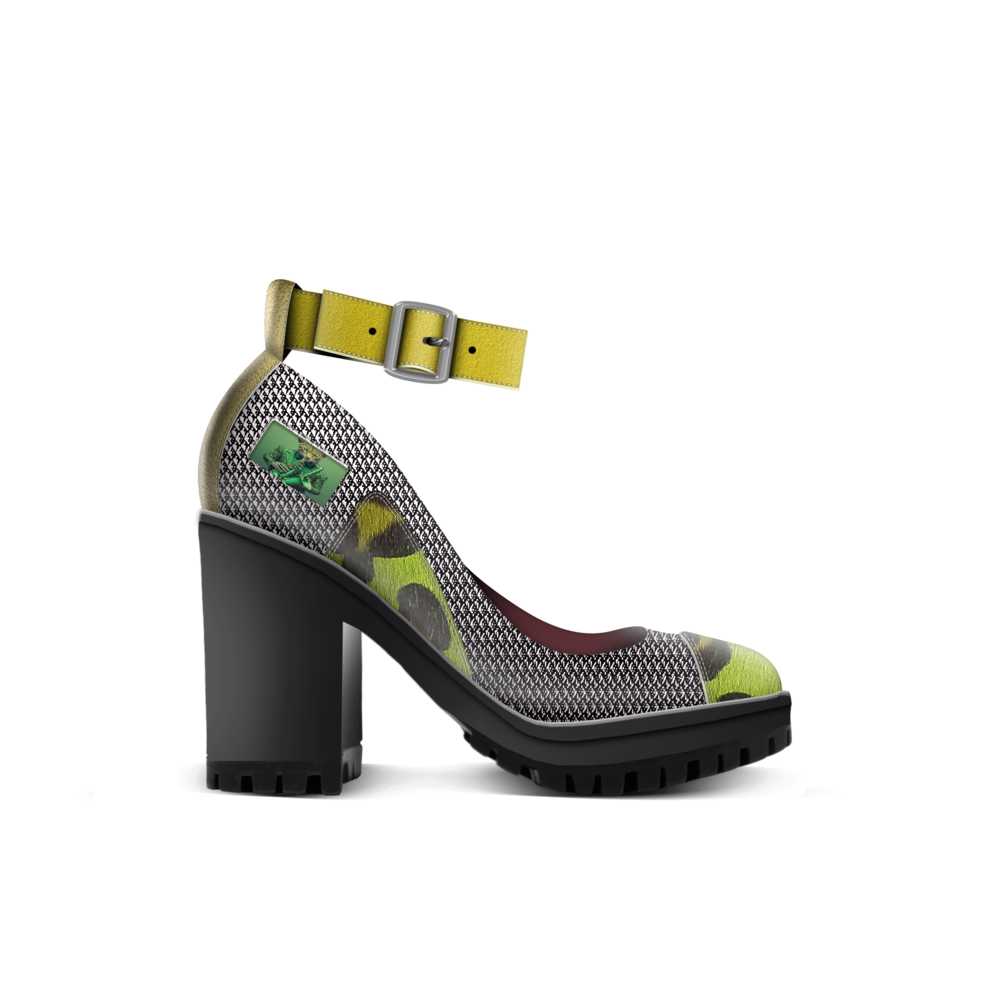 R&RHJazzy Ankle Strap Womens Lime Green Heel