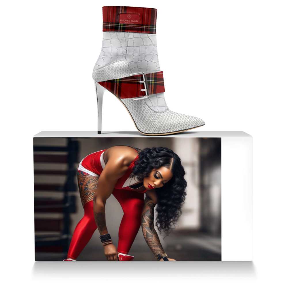 Red Rose Beauty High Heel Belt Boot