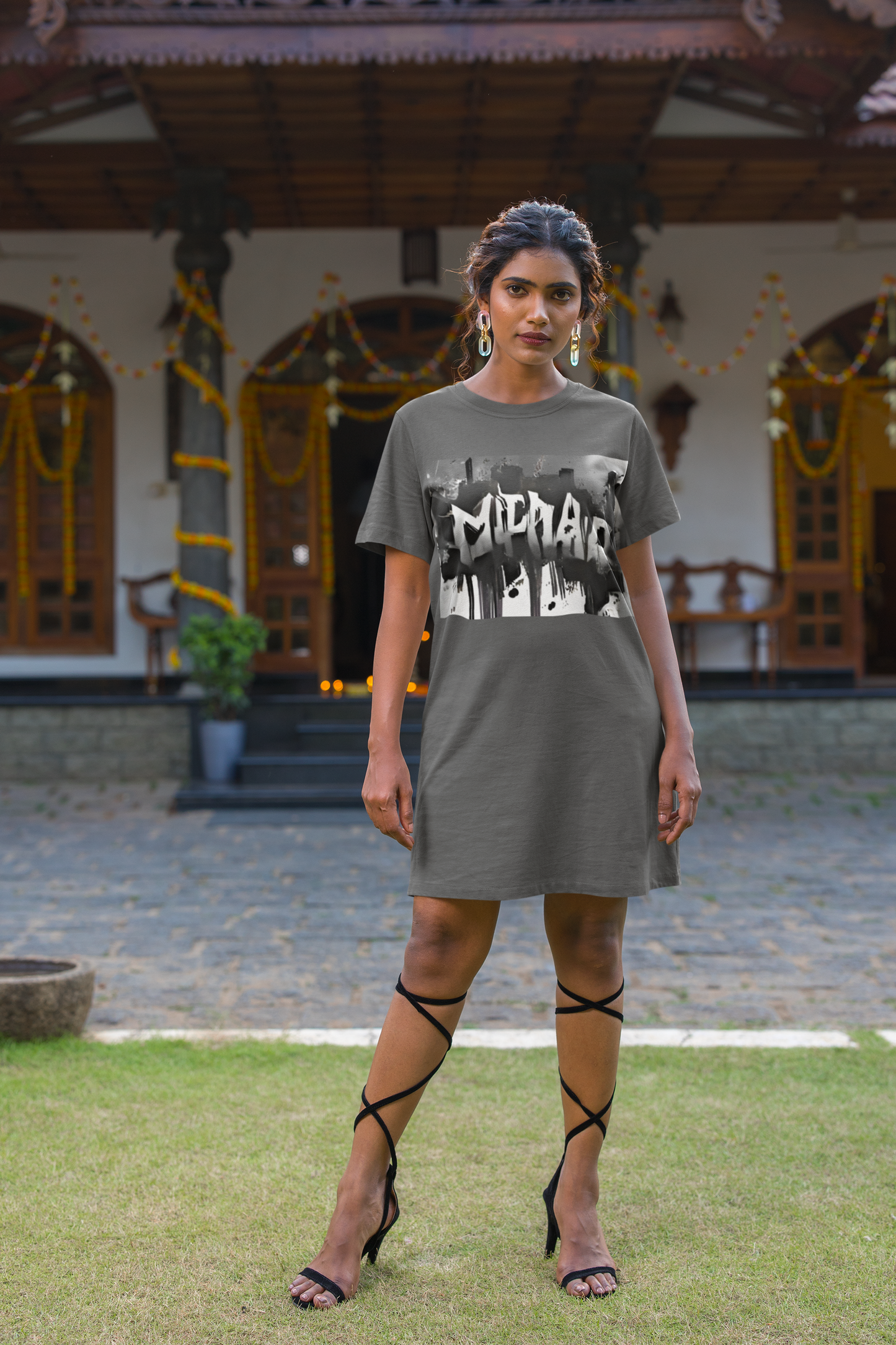 R&RH Graffiti-style T-Shirt Dress