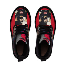 Load image into Gallery viewer, Red and Black Women&#39;s Lace Up Hightop Canvas Shoe
