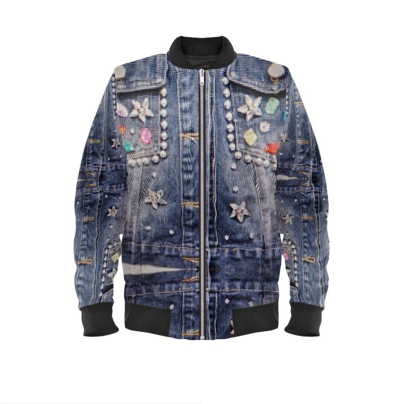 R_RH Jean Look Ladies Bomber Jacket