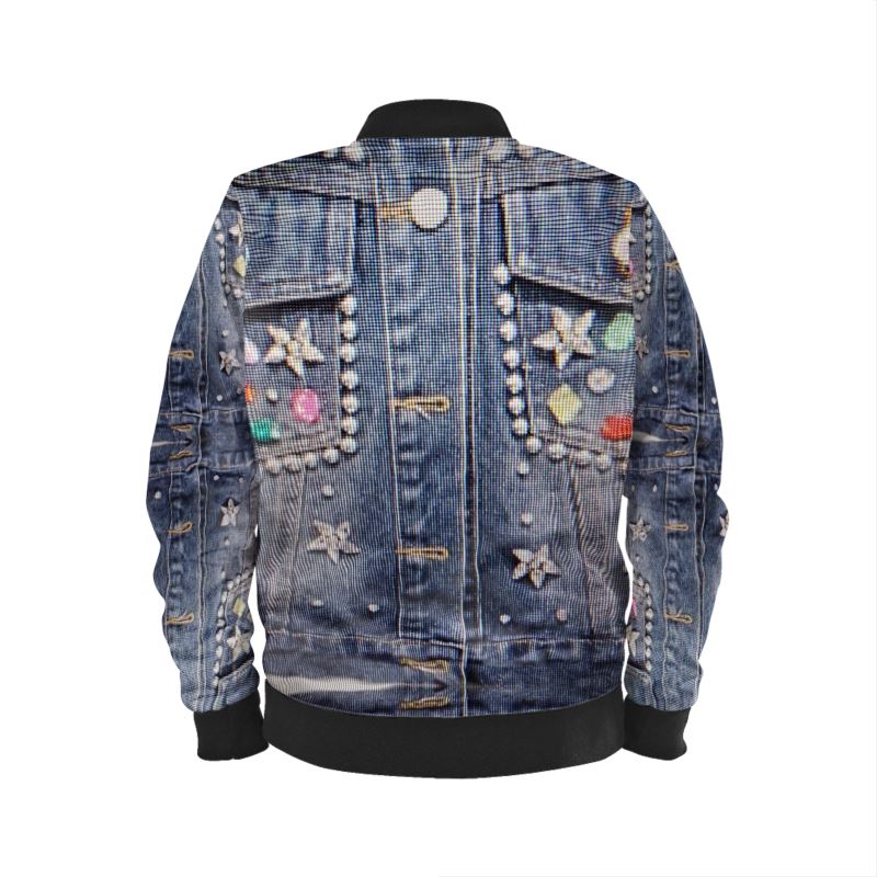 R_RH Jean Look Ladies Bomber Jacket