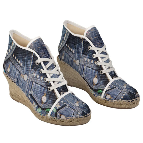 R&RH Jean Like Ladies Wedge Espadrilles