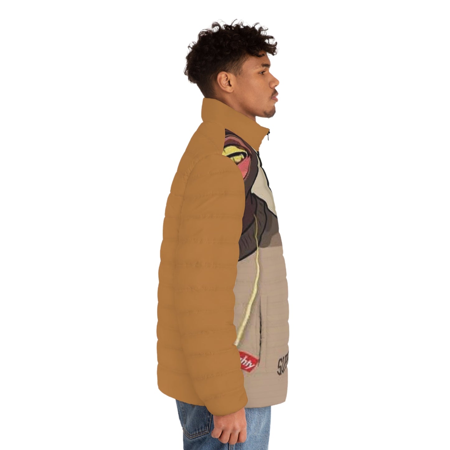 R_RH Light Brown Men's Puffer Jacket