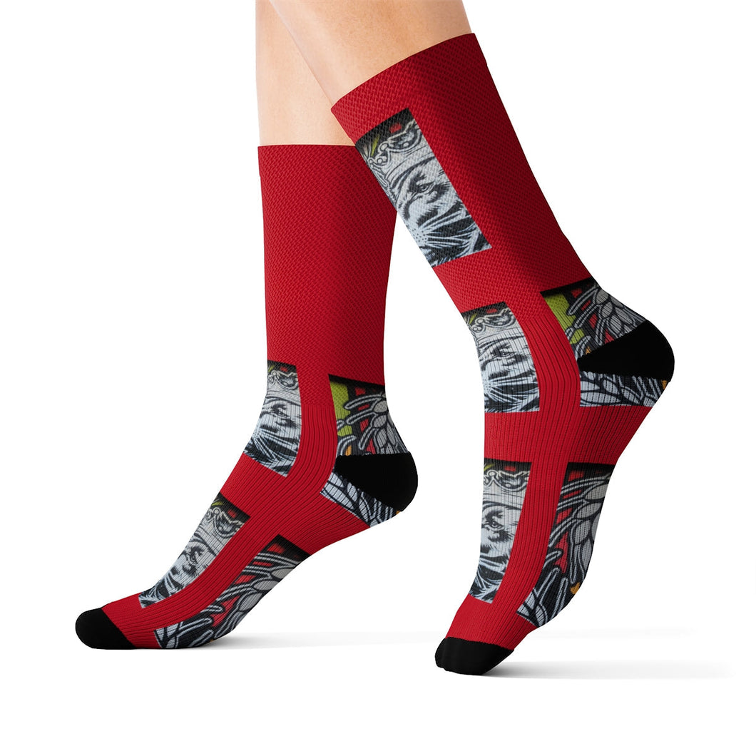 Red Sublimation Socks