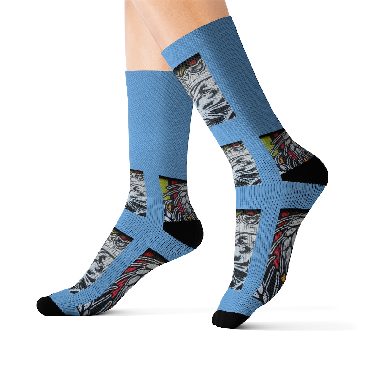 R&RH Blue Designer Sublimation Socks