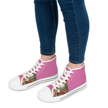 Load image into Gallery viewer, Women&#39;s Pink High Top Sneakers

