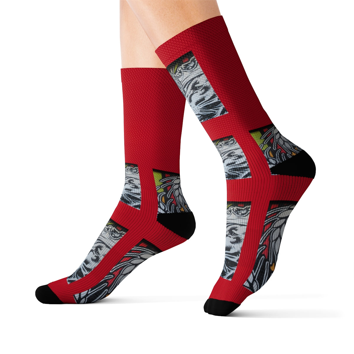 Red Sublimation Socks