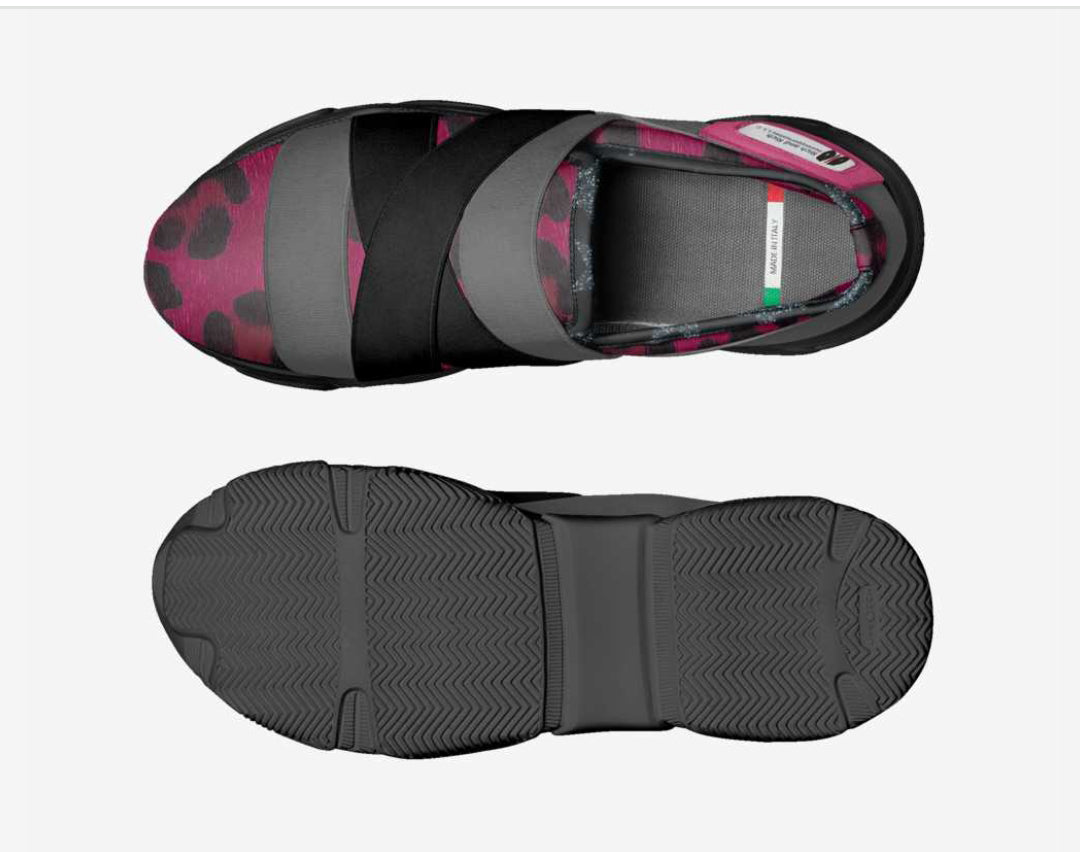 R_RH Be Sure black_pink elastic sneaker