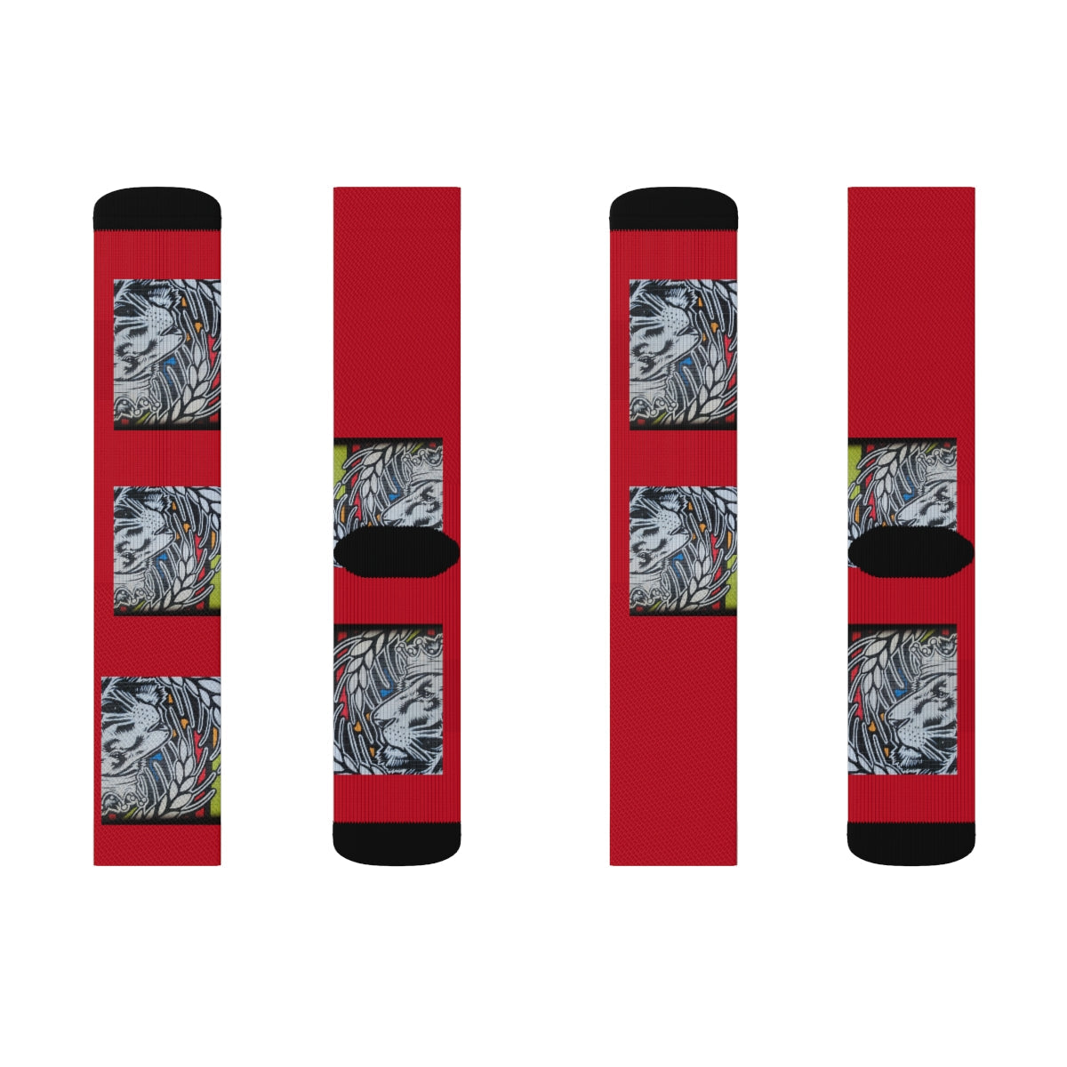 Red Sublimation Socks