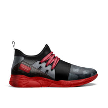 Load image into Gallery viewer, HIPSTER REVENGE red/grey contemporary sock runner tennis shoe
